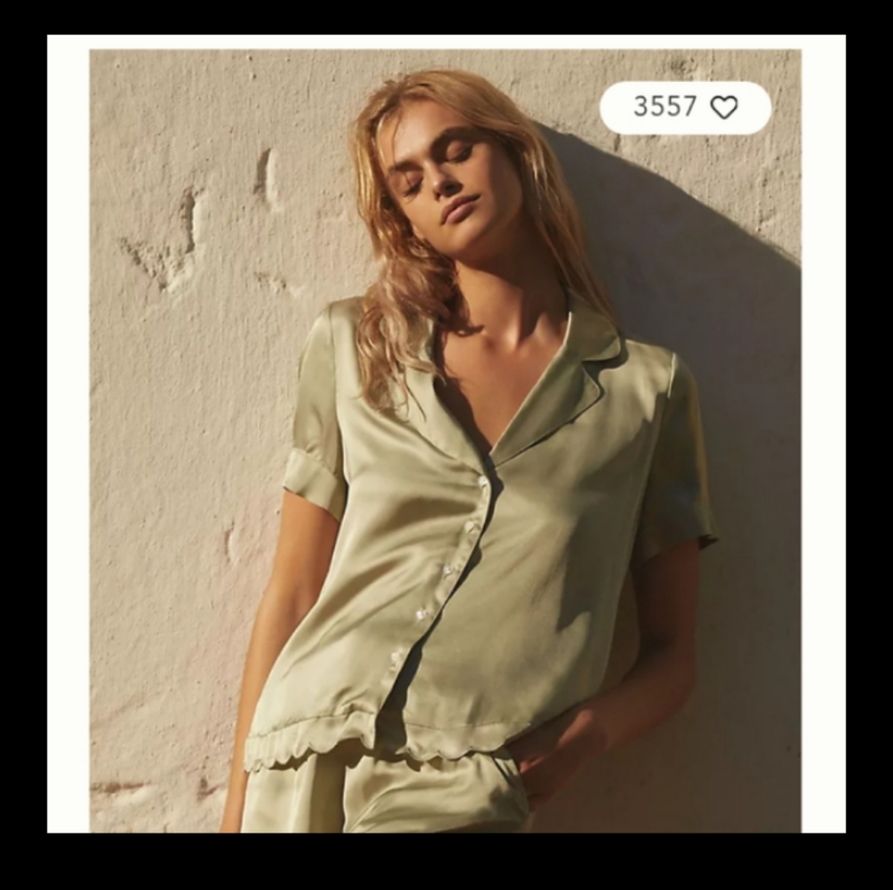 NWOT: BHLDN: JUNIPER SCALLOP PAJAMA TOP (* NOT FULL SHORT SET).